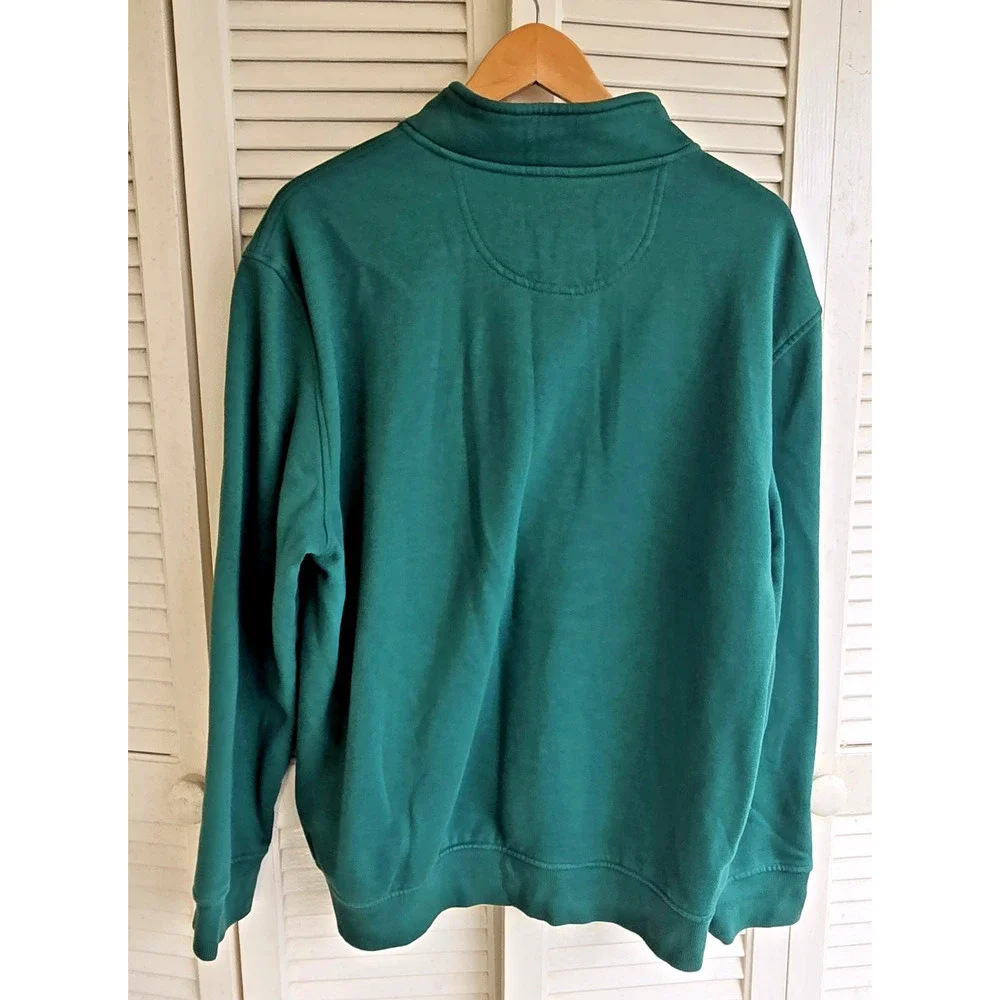 IZOD Advantage Performance Stretch Pullover Mens XL Green Fleece Lined 1/4 Zip